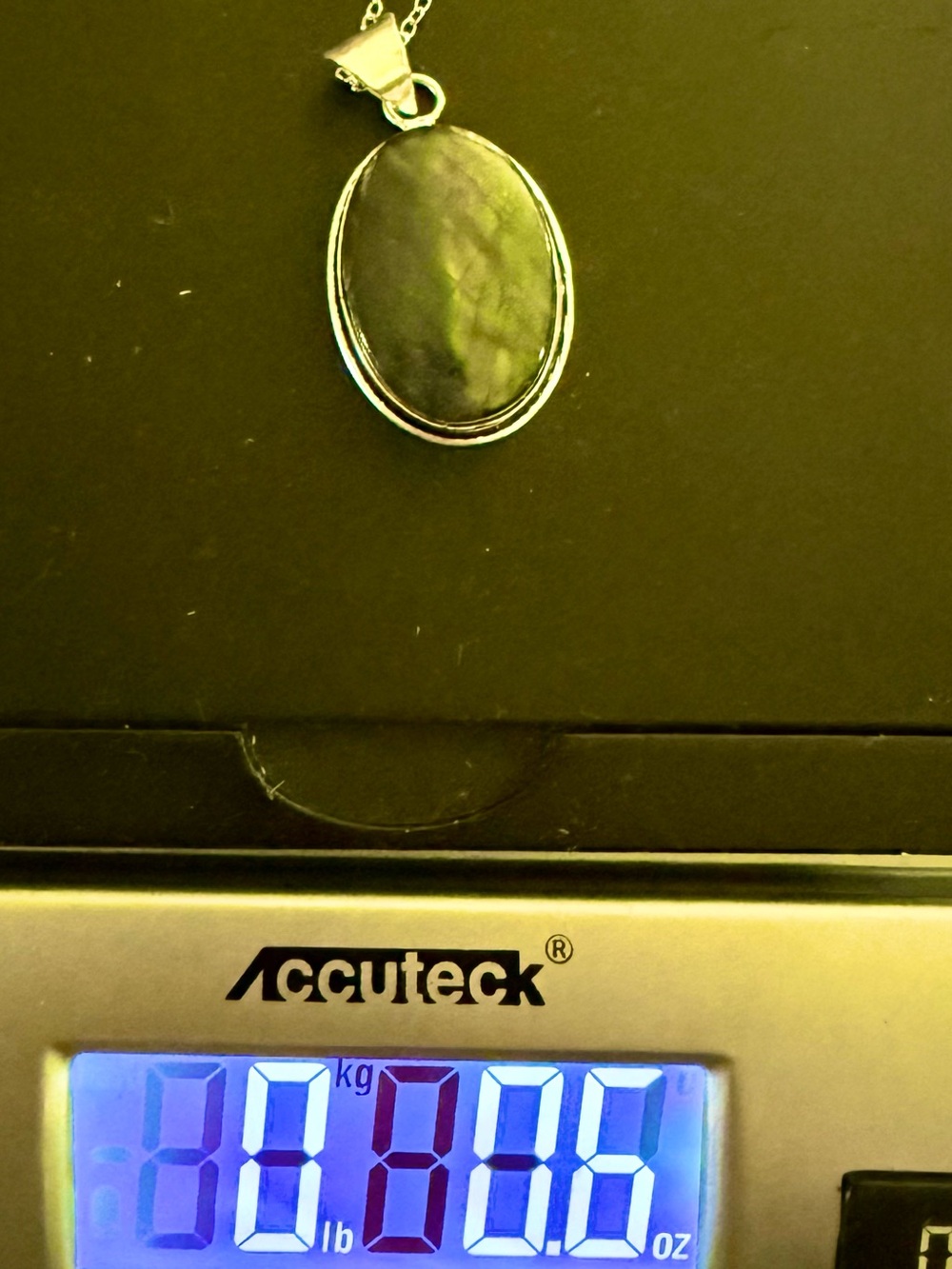 *Video* Rare Flashy Labradorite Necklace 925 Silver Stamped Pendant Green Blue - Picture 10 of 14